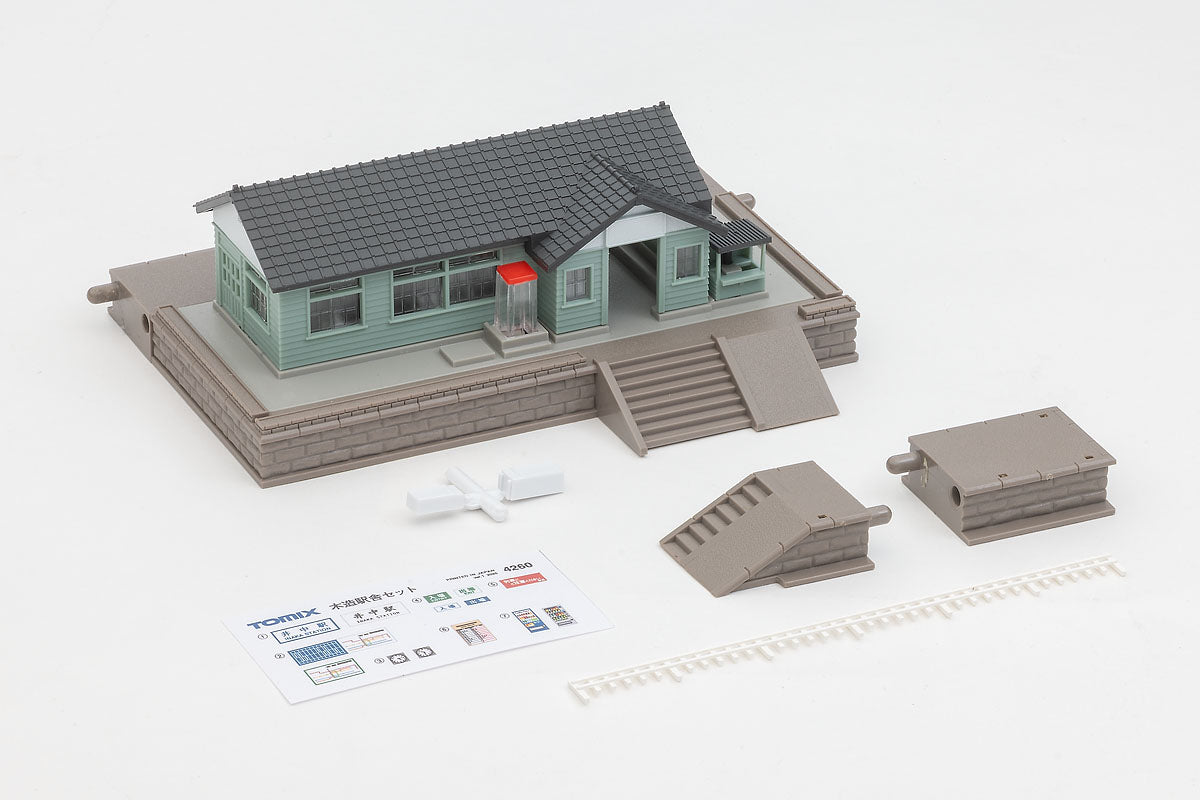 木造駅舎セット（淡緑）